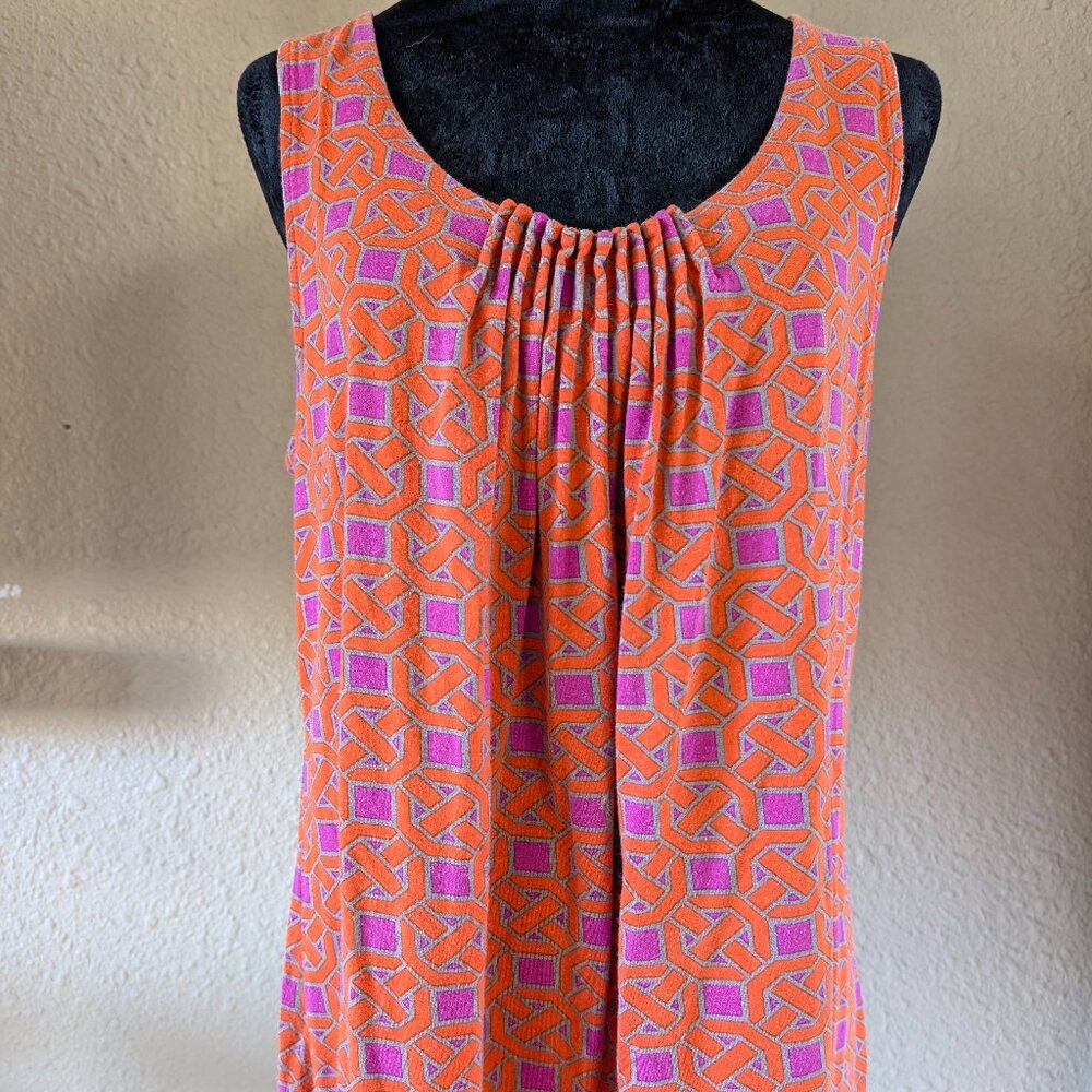New York and Company Flowy Gray/Orange/Purple Tank, L